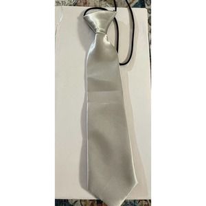 Pre-tied Elastic Silver Adjustable Neck Tie Baby Toddler Kids Boys Girls Child